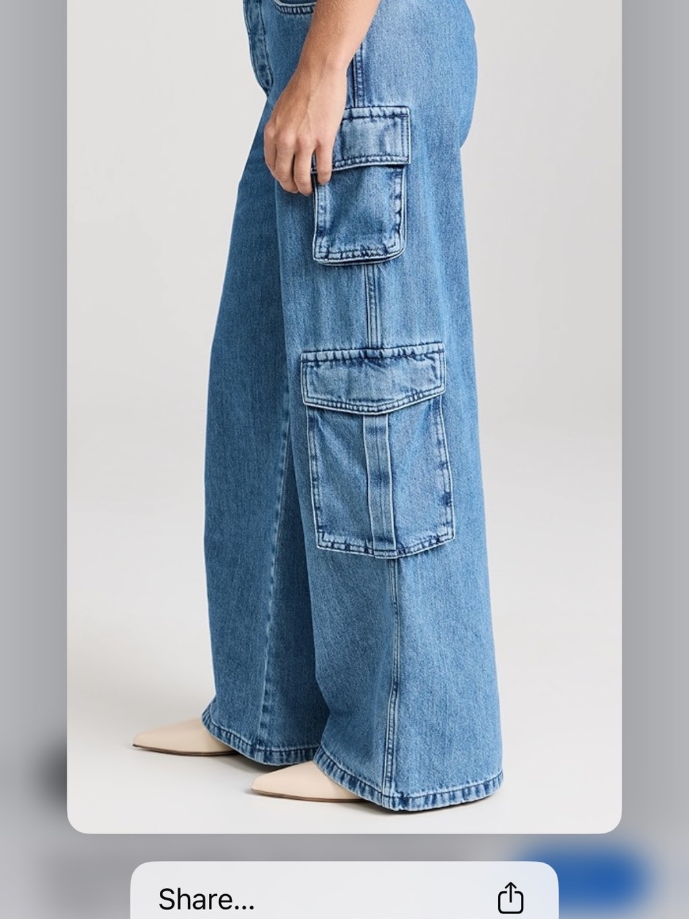 Favorite Daughter Carly Cargo Wide-Leg Jeans - Light Blue Denim - Picture 5 of 8